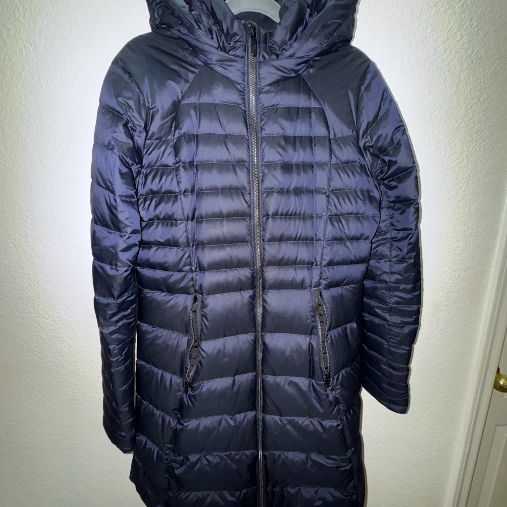 Lululemon Brave The Cold Down Jacket Long Midnight Blue Size 8